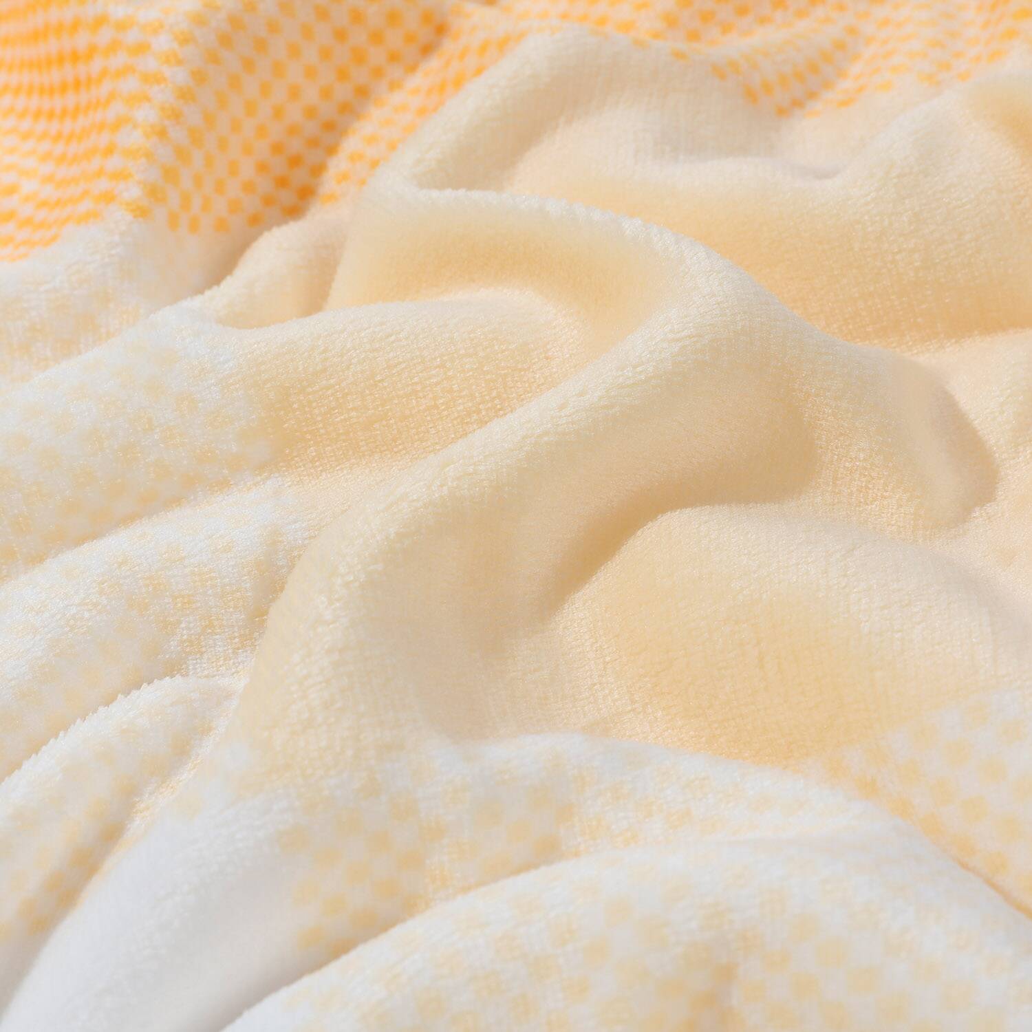 Plaid Sherpa Blanket Beige Checkers - NANPIPERHOME