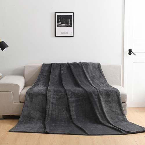 Fleece Throw Blankets Grey - NANPIPERHOME