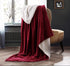 Sherpa Blanket Throw Blankets Wine Red - NANPIPERHOME