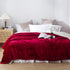 Sherpa Blankets Wine Red - NANPIPERHOME