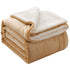 Sherpa Flannel Throw Blanket Super Soft Fuzzy Plush Microfiber for Bed/Couch (Beige) - NANPIPERHOME